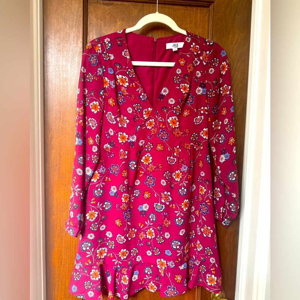 JACK by BB Dakota mini floral babydoll dress with long sleeves size 2